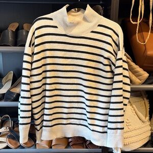 Banana Republic Black and White Striped Sweater